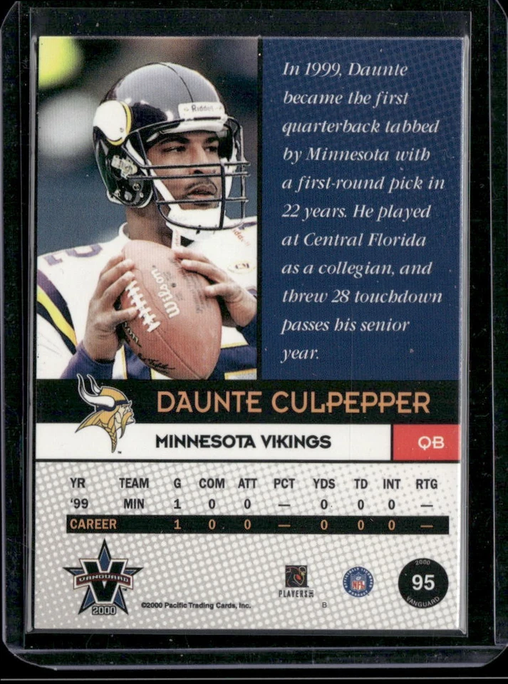 2000 Pacific Vanguard #95 Daunte Culpepper - Image 2 of 2