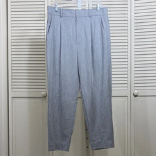 NWT Everlane Pleated Draper Tapered Pant in Buttersmooth Fabric Gray Size 12