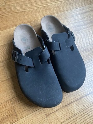 Birkenstock Black Boston Suede Clog Size 39 L 8-8.5 Zinfandel EUC Birki Sandal