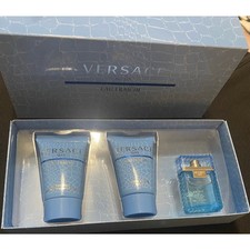 NIB Versace Man Eau Fraiche Mens EDT After Shave Balm Bath Shower Gel 3 pc Set 