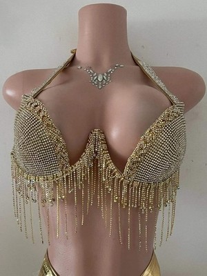 Fringe Rhinestone Bra- Prima Dons and Donnas