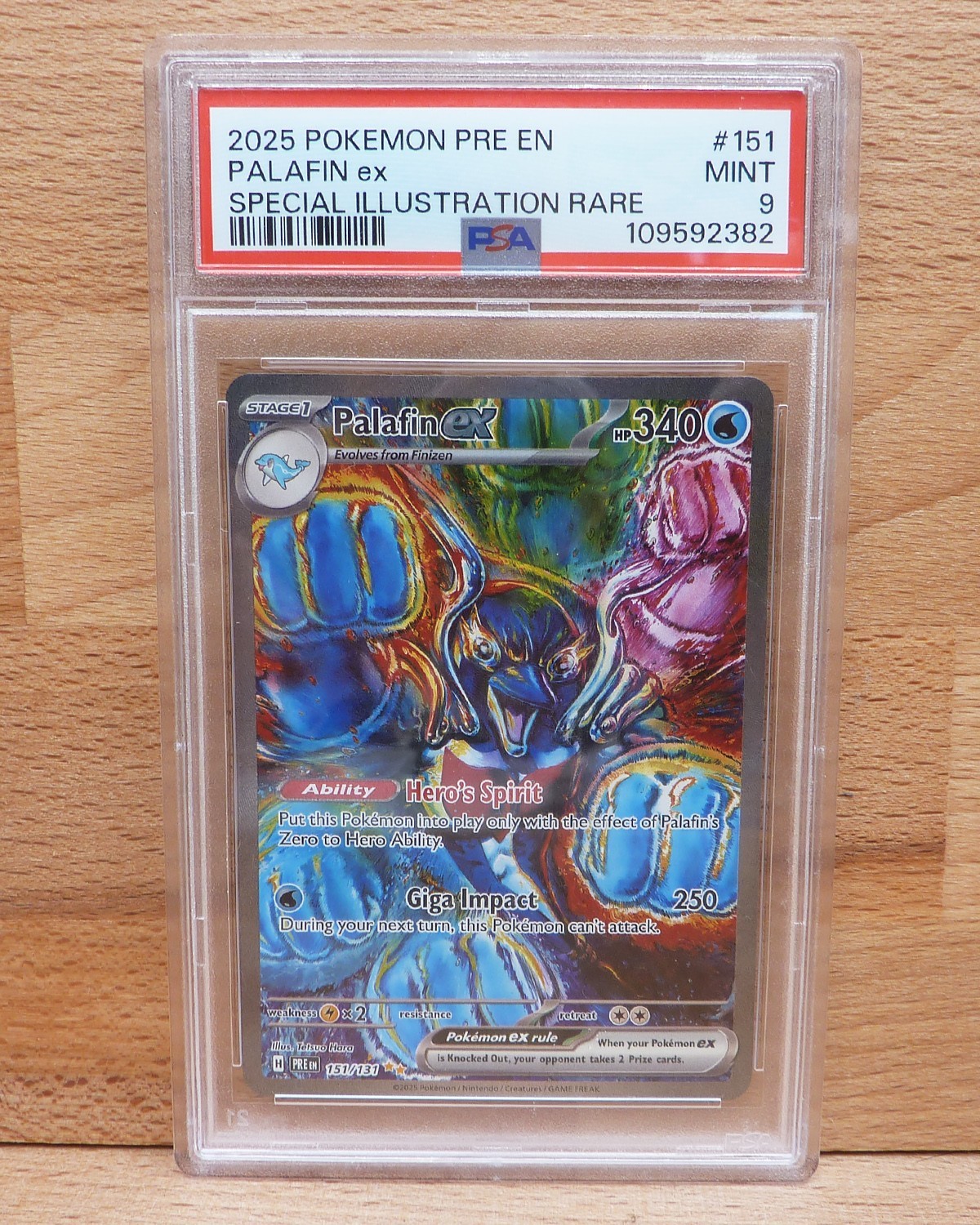 2025 Pokemon Palafin ex #151 SIR Prismatic Evolutions Mint PSA 9