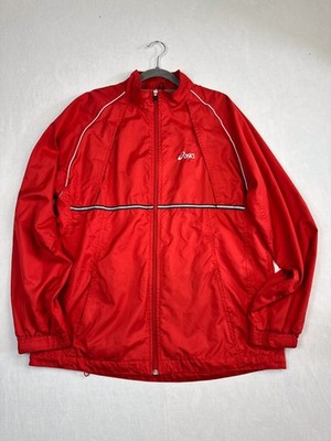 Asics Vintage Regenjacke 90ger Rot Gr. L