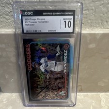 Topps Chrome 2024 Teoscar Hernandez #57 Dodgers Refractor CGC 10 Baseball Card