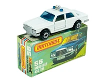Matchbox Lesney Superfast MB56 White Mercedes 450 SEL Police Car w/K Box