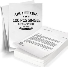 100 Sheets Thermal Printer Paper 8.5 X 11 Inch US Letter Size Thermal Paper