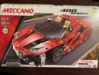 Meccano Maker System 16309 Ferrari 488 Spider S.T.E.M. For Parts Partially built