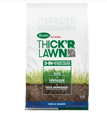 Turf Builder Thick'R Lawn – Sun & Shade Seed, Fertilizer & Soil Improver, 40 lbs