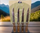 VTG Chicago Cutlery 4.5" Steak Knife Set Performa Walnut Handles 2003 NEW NOS