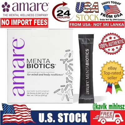 Amare MentaBiotics Probiotic Prebiotic Gut Brain Support 30 Sticks US Seller 