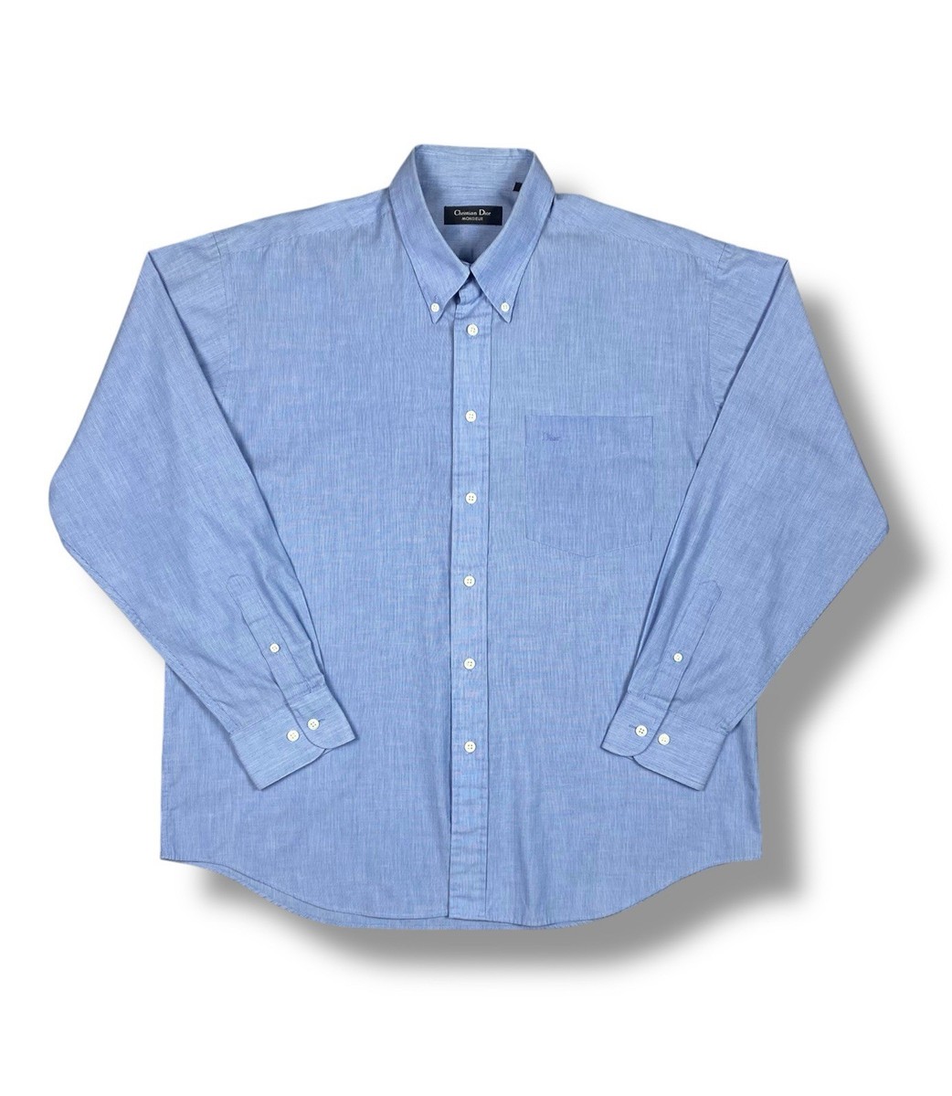 dior dress shirt Button Down White, XL it features a Dior Flower Bee embroidery on the front DIOR MEN Oblique Jacquard Silk