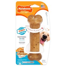 Nylabone Puppy Teething Bone Soft Chicken Flavor Chew Toy for Medium Dogs