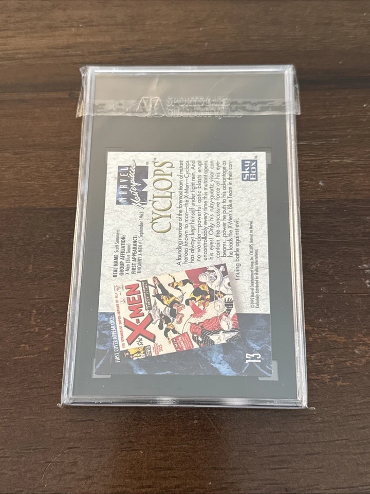 1992 Marvel Masterpieces Cyclops #13 SGC 10 GEM MINT  *RARE!!!* - Image 2 of 2