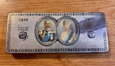 Vintage Rowntree Silver Jubilee Tin 1910–1935 King George V & Queen Mary – Royal