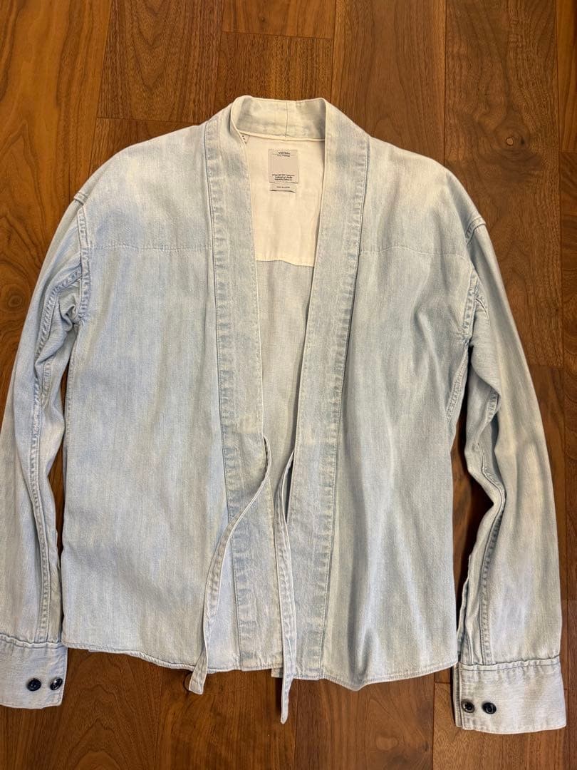 visvim Denim Buttonless Cardigan Jacket Light Blu… - image 2