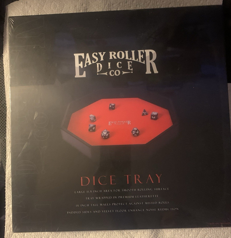 Easy Roller Dice Bag 11.5 Inch Dice Tray  - Black / Red  New Sealed NOS Roll Box