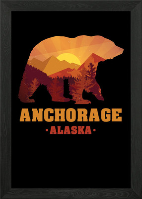 Anchorage Alaska Grizzly Gerahmtes Wandbild Poster Leinwanddruck Bild