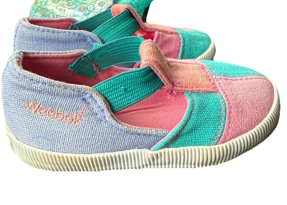 Reebok Weebok Colorblock Retro Toddler Mary Jane's Shoes Size 4 Vintage slip on  - Image 2 of 4
