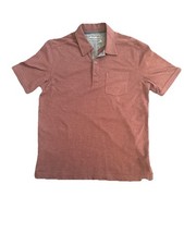 Eddie Bauer Polo Shirt Mens Large Redwood Pocket Short Sleeve Size M