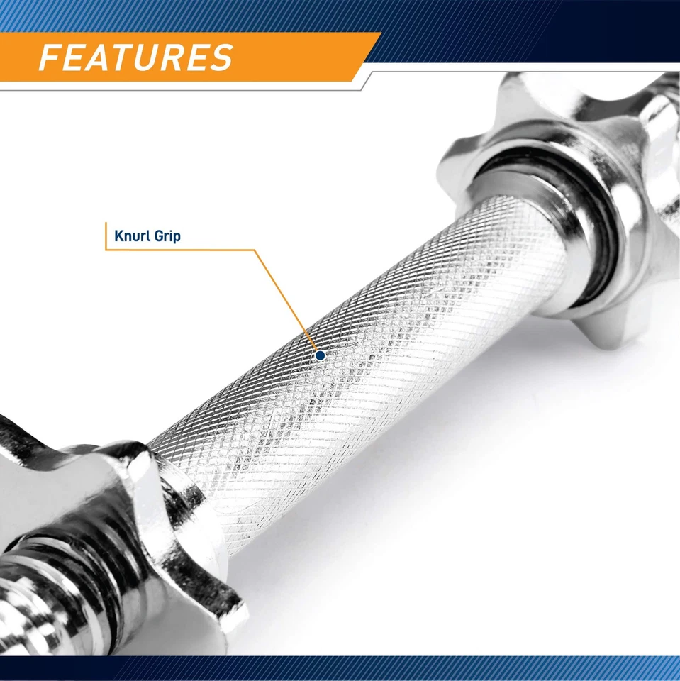 14-дюймовые регулируемые ручки для гантелей с хромированной резьбой для стандартных весовых пластин с... - Изображение 4 из 4