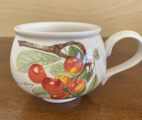 SET OF 2 PORTMEIRION POMONA CUPS/MUGS FOOTED ROMANTIC RED CURRANT & CHERRY 2.75” - Picture 11 of 17