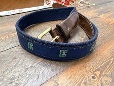BOYS VINEYARD VINES MULTI COLOR Letter E COTTON/LEATHER BELT SIZE 26