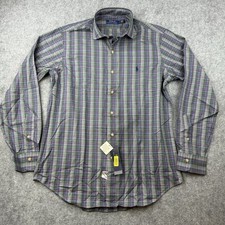 Polo Ralph Lauren Shirt Men’s Medium Green Purple Plaid Long Sleeve Button down