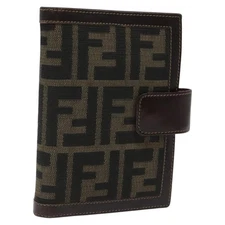 FENDI Zucca Canvas Day Planner Cover Brown Black Auth ti2962