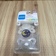 MAM Pacifier 2 pk 0-6 Month GLOW IN THE DARK Sterilizing Case NEW Moon Fish