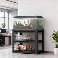 3-Tiers Heavy Duty Steel Adjustable Garage Storage Shelving Unit in Black 34 In