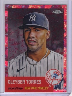 2022 Topps Chrome Platinum #13 Gleyber Torres Toile Cream/Fuchsia 28/100 Yankees