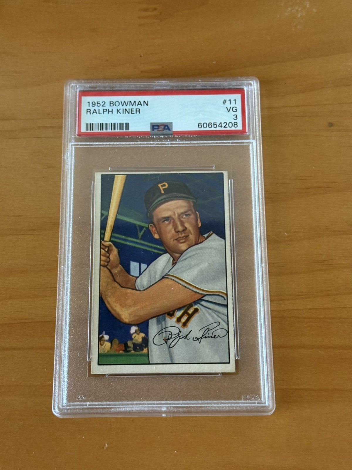 1952 Bowman 11 Ralph Kiner  MLB HOF Pirates PSA 3