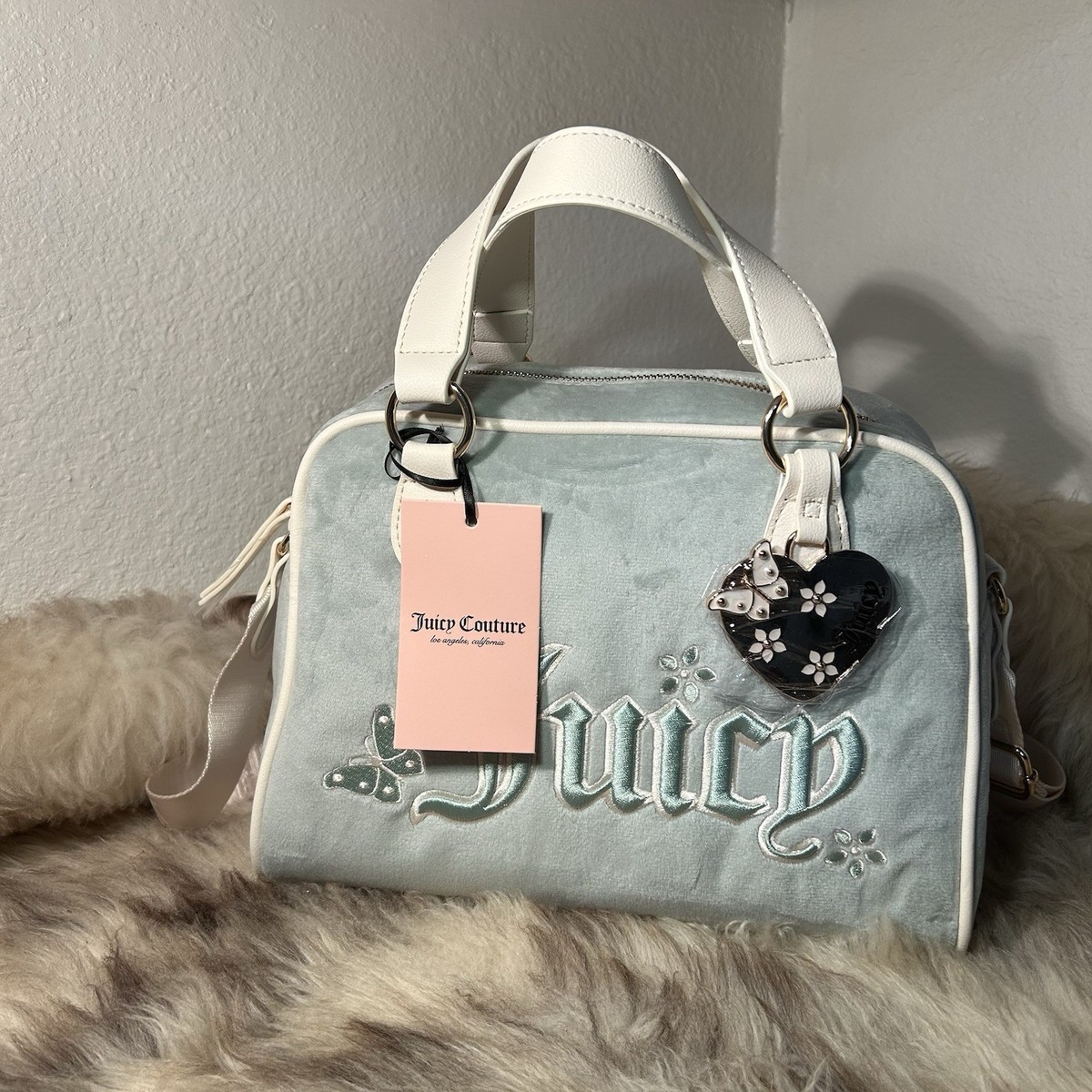 NWT Juicy Couture In The Sky Bowler Bag Satchel Crossbody - Frosty