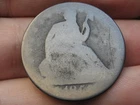 1855 O or S Seated Liberty Half Dollar with Arrows, Lowball, Heavily Worn