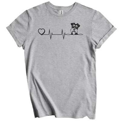 Heart Heartbeat Line Chart Schnauzer Dog Breed T-Shirt