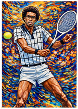 ARTHUR ASHE * Fun Novelty * TENNIS * Illustrated Art Card * ATC ACEO