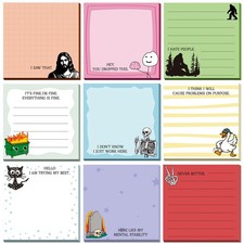 Saypacck 9 Pads Funny Sticky Notes Cartoon Self Stick Notepads 3x3 Inches Not...