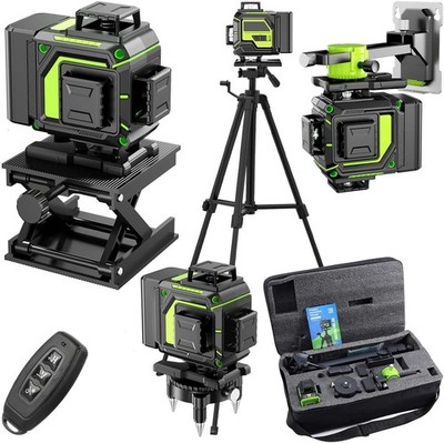Nivel Laser 360° 4D 16 Lineas Verde Autonivelante Tripode Kit Construccion Pro