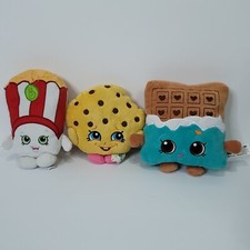 Shopkins Peluche Relleno Lote De 3 Amapola Maíz Kookie Galleta Cheekie Chocolate
