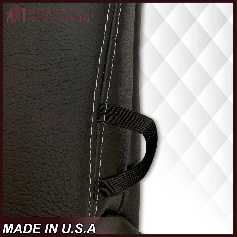 Fundas de asiento de cuero gris oscuro para Dodge Ram 2500 3500 Laramie 2009 2010 2011 12 Foto 4 de 4