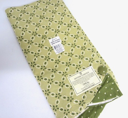 WILLIAMSBURG Cotton VALANCE "Wythe Garden" Sage Green Scalloped Hem 58" W - Picture 9 of 9
