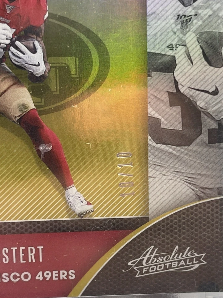 2020 Absolute Unsung Heroes Gold Parallel Raheem Mostert /10 San Francisco 49ers - Image 3 of 3