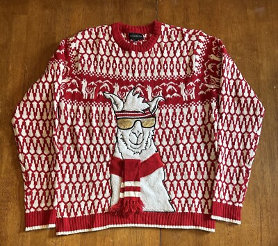 Blizzard Bay Ugly Christmas Sweater XL Llama Knit