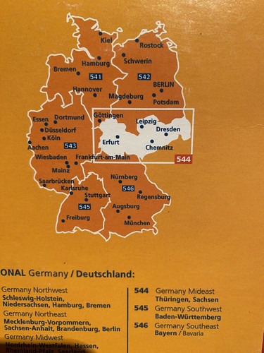Germany Mid East Michelin Regional Map 544 - 1cm=3km - Unused Spare Copy New - Picture 3 of 3