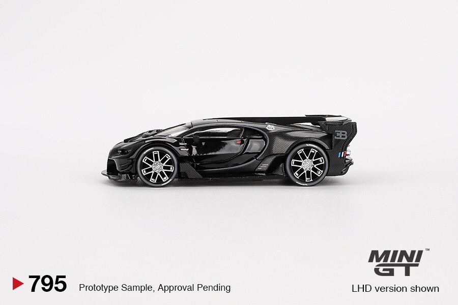 Mini GT 1:64 Bugatti Vision Gran Turismo Black Diecast Model Car