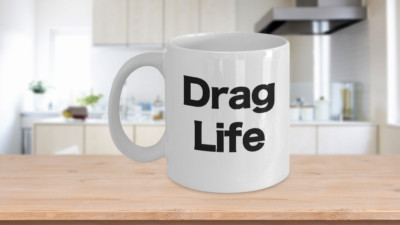 Drag Life Mug White Coffee Cup Race Track Strip Quarter Mile Speed Record 