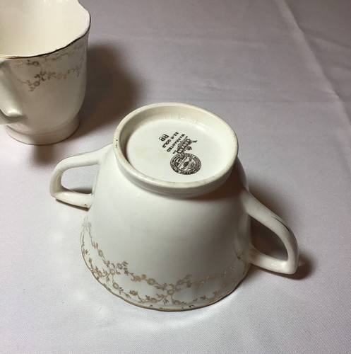 Rare Royal 22K Gold Brotherhood Operative Potters Creamer & Sugar Set - Picture 6 of 18