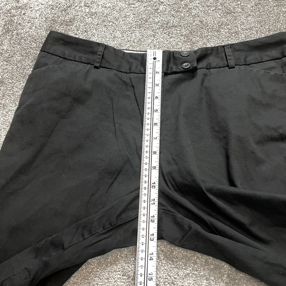 George Chino shorts Womens 16 Black London Fit Cotton solid Bermuda Casual 9" In - Image 4 of 4