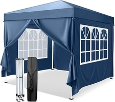 Carpa pop-up 10x10 con paredes laterales, para eventos y uso en patio.