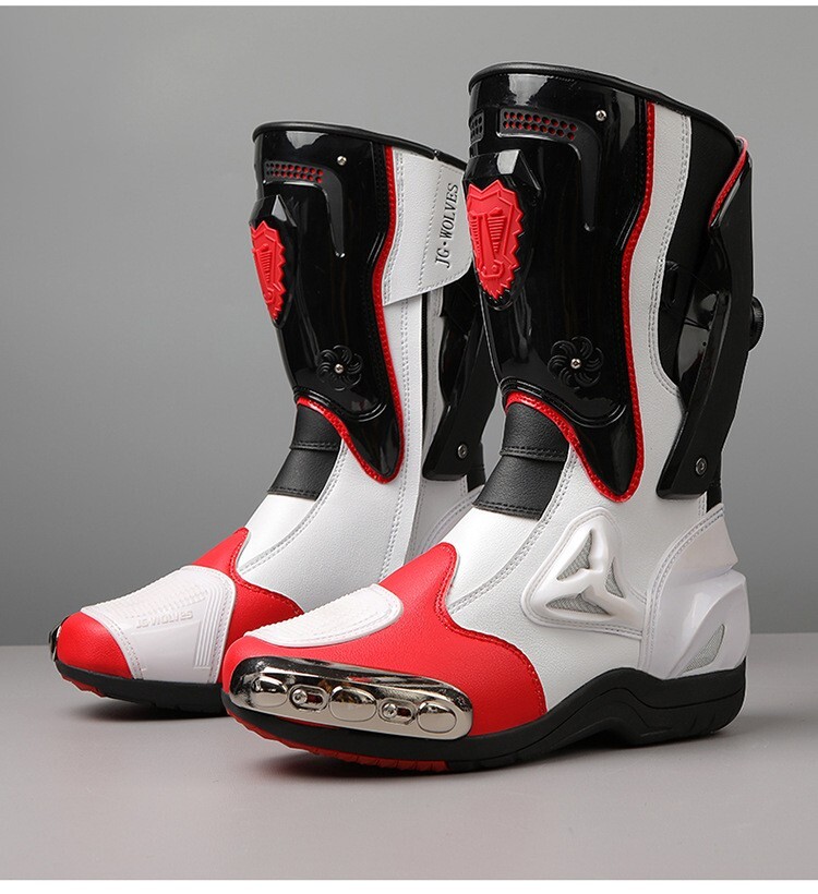 JG WOLVES Mens Motorcycle Boots Motorbike Riding Breathable Shoes